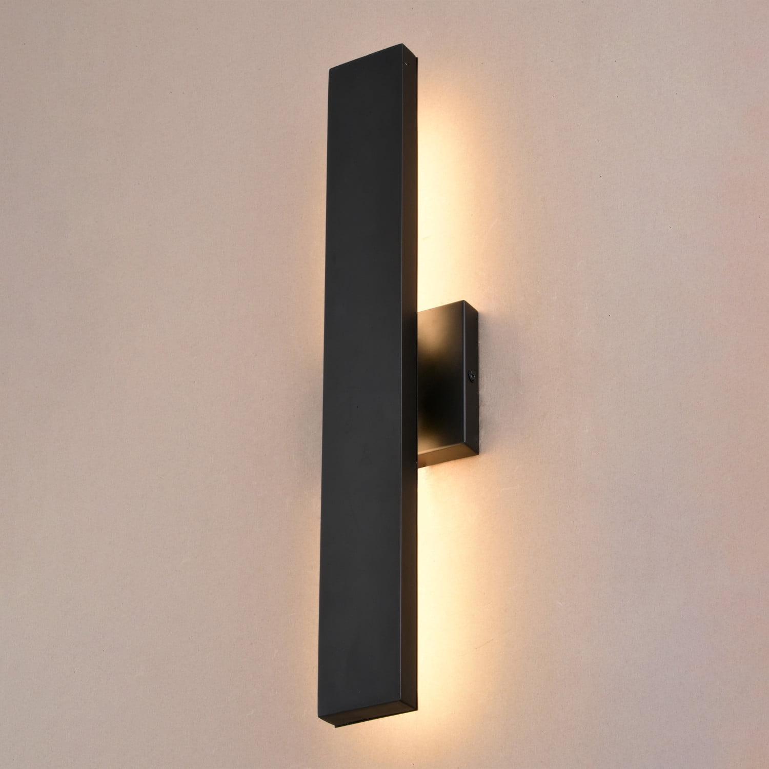 Owen Aluminum 1 Light Backlit Integrated LED Matte Black Indoor Outdoor Wall Light