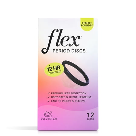 Flex Period Discs, One-Time-Use Menstrual Discs, Body-Safe & Non-Toxic, 12-Hour Wear, 24 Count ‼️missing packs‼️