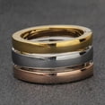 thumbnail image 7 of 12MM Rose Gold/Gold/Silver Titanium Steel Band Womens Three in one Rings Sz 6-10, 7 of 7