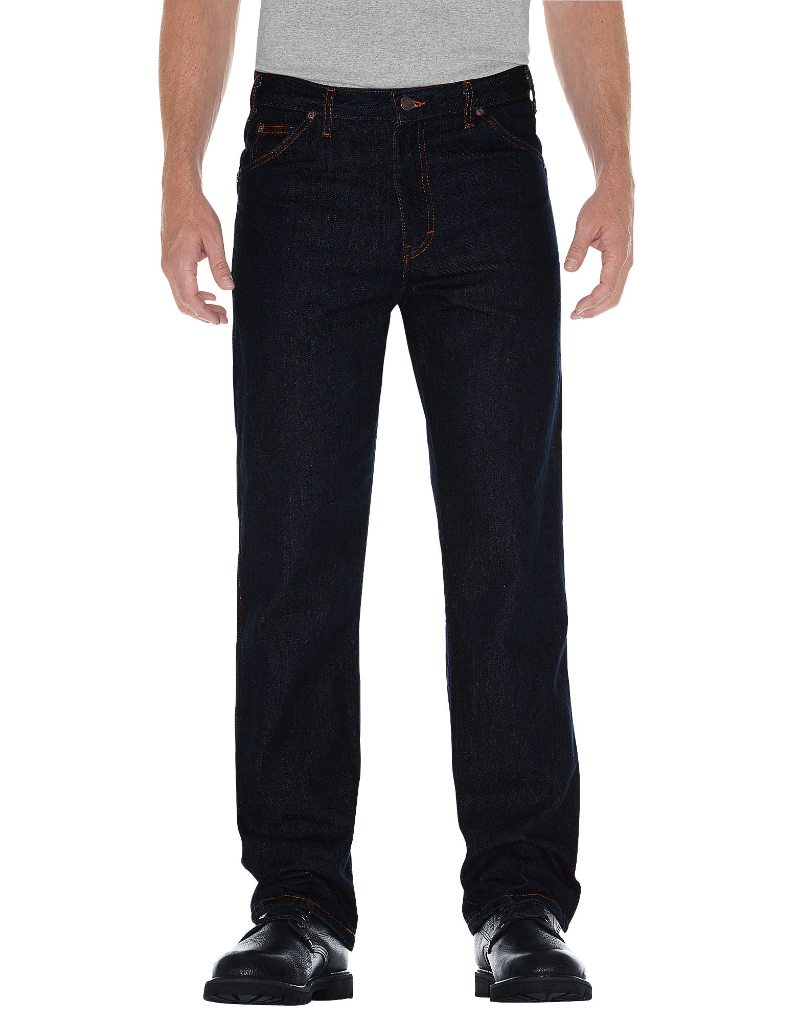 Dickies Mens Industrial Regular Fit Denim Jeans, 48W x 36L, Rinsed ...