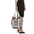 thumbnail image 2 of No Boundaries Women's Woven Beach Tote Handbag, Purple, 2 of 5