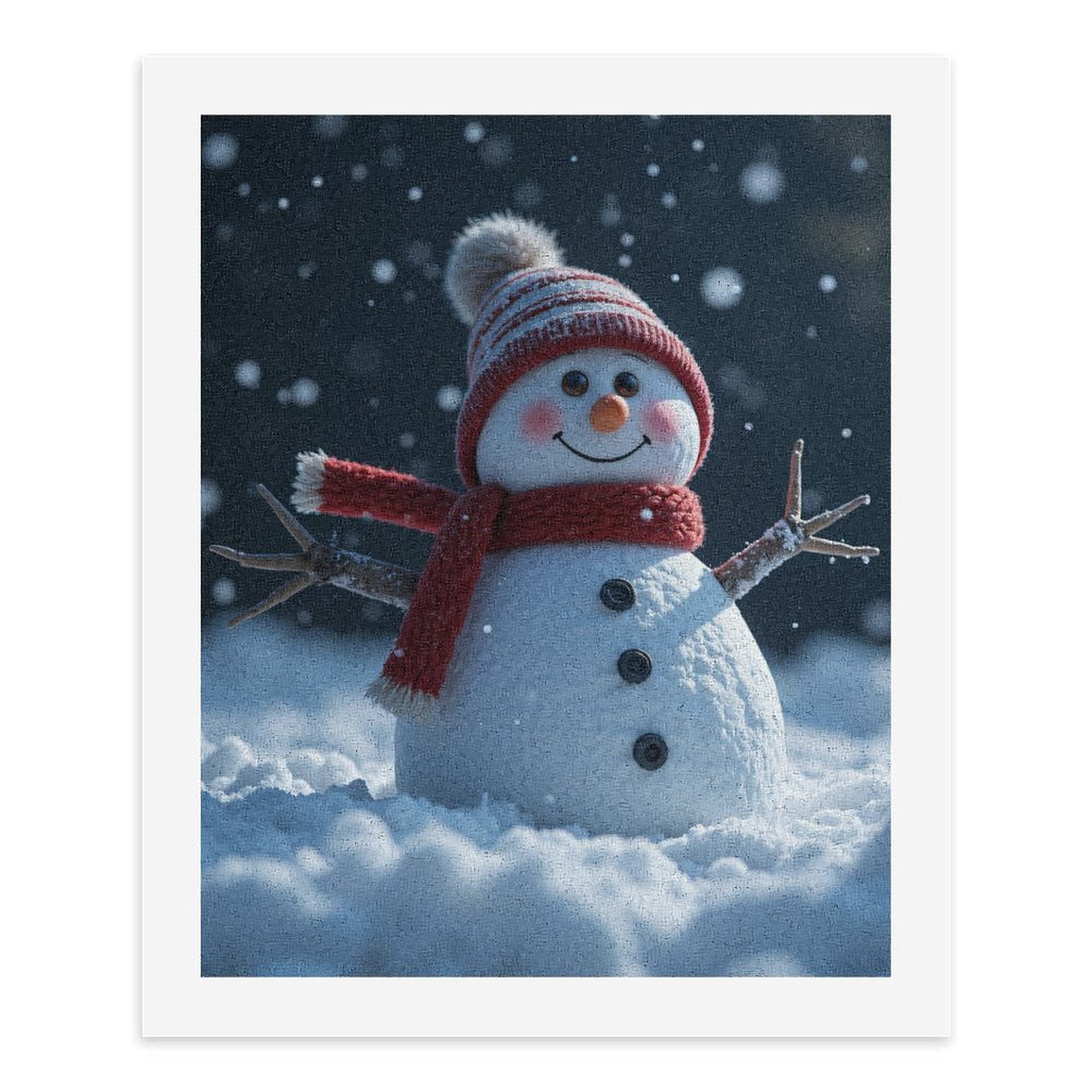 Paint by Numbers Kit for Adults, Winter Snowman Red Scarf Beanie Paint by Numbers, Easy Paint by Numbers Kit for Adults Beginner, DIY Adult Paint by Number Kits on Canvas, Home Decor