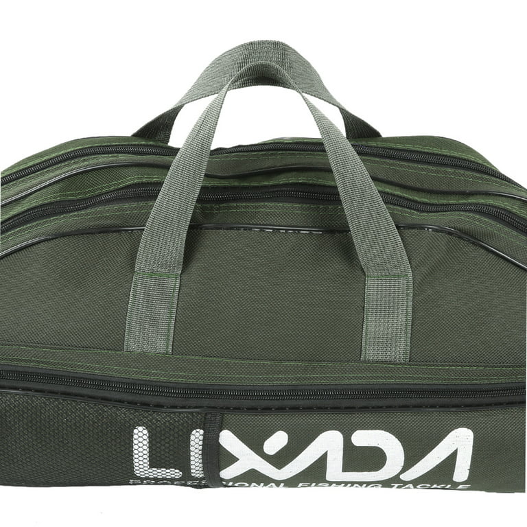 Lixada Fly Fishing Rod Case,Portable Fishing Tackle Bag,Canvas Fishing Pole Storage Bag Fly Rods Reels Durable Carry Case