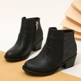 thumbnail image 2 of BOBOGOJP Kids Girls Waterproof Lace-Up Back Knee High Leather Winter Boots Low Heel Mid Calf Riding Boots Dress Princess Shoes Mid-Calf Boots Girls and Boys Dress Boot G for Size 13, 2 of 9