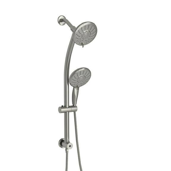 Logmey 5"Shower Combon Rainfall Shower Head and Handheld Shower Brushed Nickel for Bathroom