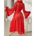 thumbnail image 4 of uublik Womens Bathrobe Soft Nightdress Bathrobe Nightgown Breathable Pajamas for Women Red, 4 of 6