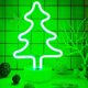 thumbnail image 1 of Luces de árbol de Navidad verdes con luz de letrero de neón navideño, batería/EE. UU., 1 of 5