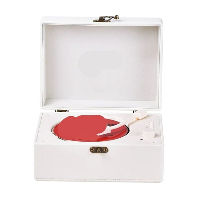 Lecteur CD en Cuir Vintage Bidirectionnel Bluetooth 5.0 avec Haut-Parleur Intégré Portable Rechargeable Musique CD, Largement Utilisé