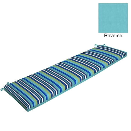 Mainstays Turquoise Stripe Outdoor Patio Bench Cushion ...