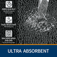 thumbnail image 2 of Wozola Chenille Bathroom Rug, Dark Gray Ultra Soft Absorbent Bath Mat, Non-Slip Machine Washable Shower Floor Rug for Bathroom, Tub & Entryway, 24"x59", 2 of 6
