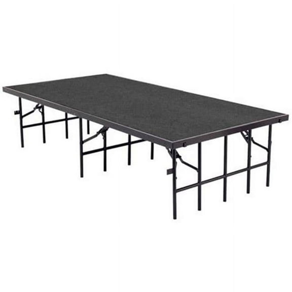 National Public Seating NPS-S4816C 16 48 x 96 in. Portable Stage with Carpet - Grey