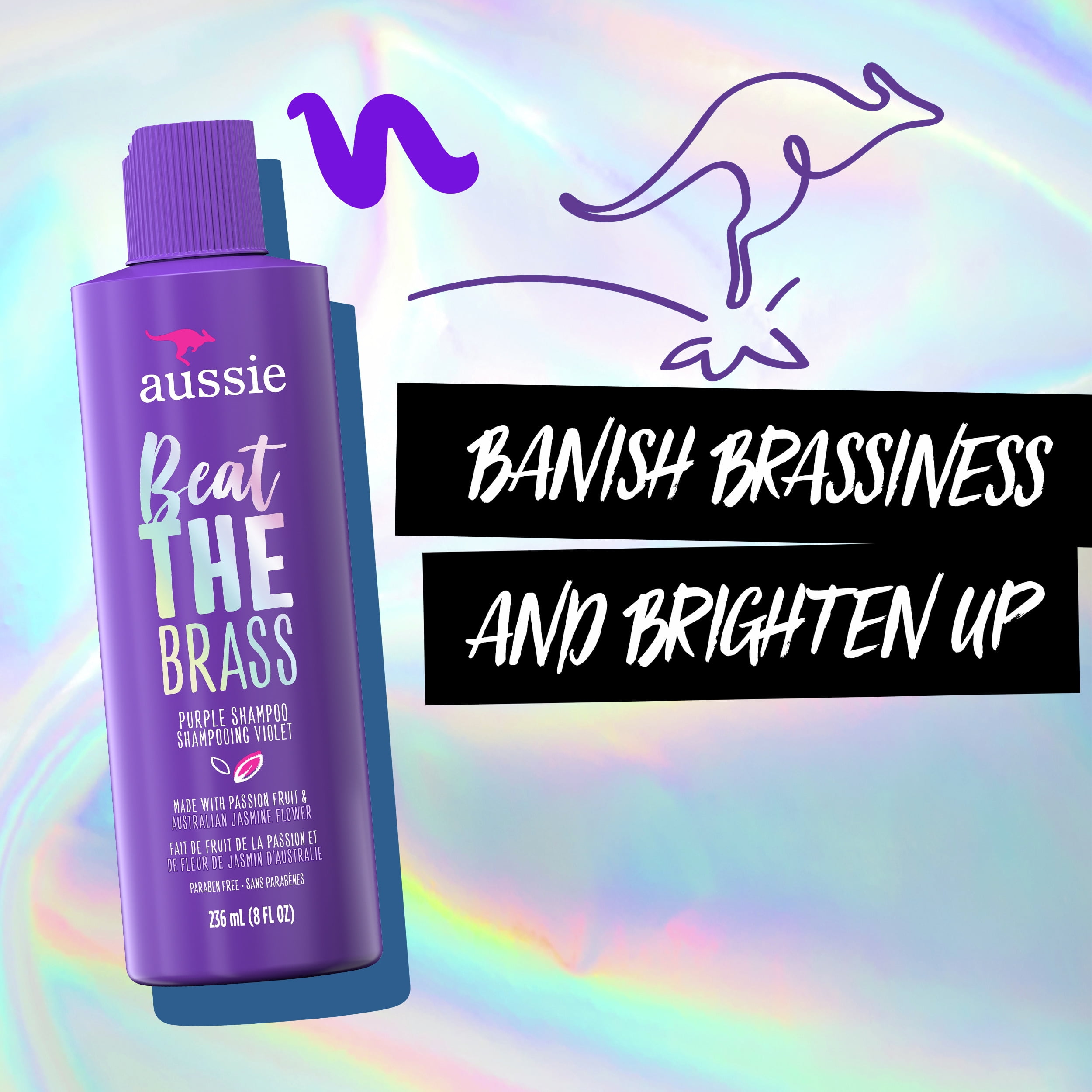 Aussie Beat the Brass Purple Shampoo for Color-Treated Hair, 8 fl oz