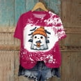 thumbnail image 2 of mgoYE Halloween Shirts for Women Halloween Shirts for Women: Halloween Pumpkin Shirt Cute Ghost Shirts Spooky Season Tee Fall Graphic Short Sleeve Tee(Hot Pink,S), 2 of 7