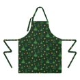 thumbnail image 2 of Dark Green Christmas Tree and Star Apron-Garden Aprons for Women with Pockets-Cotton Linen Waterproof Kitchen Cooking Gardening Aprons Adjustable for Kitchen,Cooking,BBQ and Salon 32"x27", 2 of 7