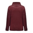 thumbnail image 6 of Women plus Size Sweaters for Fall Sweater Tops Pullover Long Turtleneck Knitted Button Loose Women Sleeve Sweater, 6 of 9