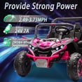 thumbnail image 3 of Xuanlur 24V 7AH 2 Seater Ride on Toys for Big Kids w/ 20" Large Seat, Remote Control, Bluetooth, 2X200W Powerful Motors, MP3, Lights, Power Car Wheels for Boys Girls, Pink, 3 of 7