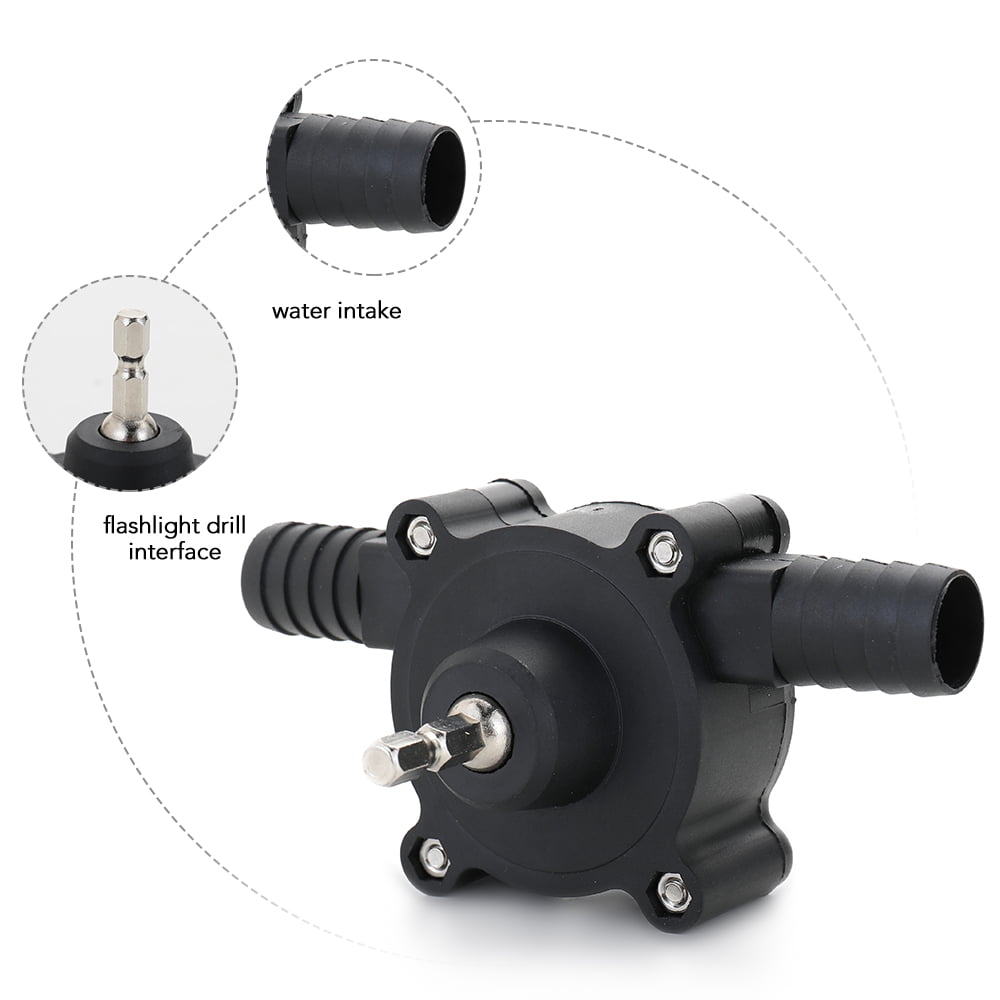Hand Electric Drill Pump Portable Miniature Small Water Pump Shank Transfer Pump for Oil Fluid Water 