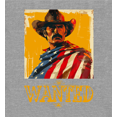 thumbnail image 2 of Wanted Cowboy With American Flag Men's Heather Gray Sleep Pajama Pants-XL, 2 of 4
