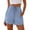 Light Blue, variant on Women's Linen Casual Pants With Ruffles Elastic High Waist Drawstring Shorts Solid Color Loose Wide Leg Shorts with Pocket
