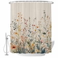 thumbnail image 2 of Vintage Botanical Waterproof Fabric Shower Curtain,Spring Floral Summer Botanical Rustic Waterproof Fabric Shower Curtain for Bathroom Curtains Bathtubs Shower Curtains with 12 Hooks Standard 60x72, 2 of 8