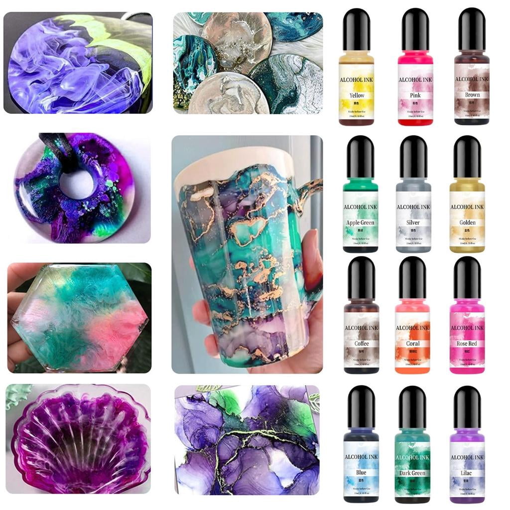 30 Bottles Inks Set Epoxy Resin Dye Jewelry Making Supplies Intenses Pigment Colors Suitable for Crafting and Jewelry