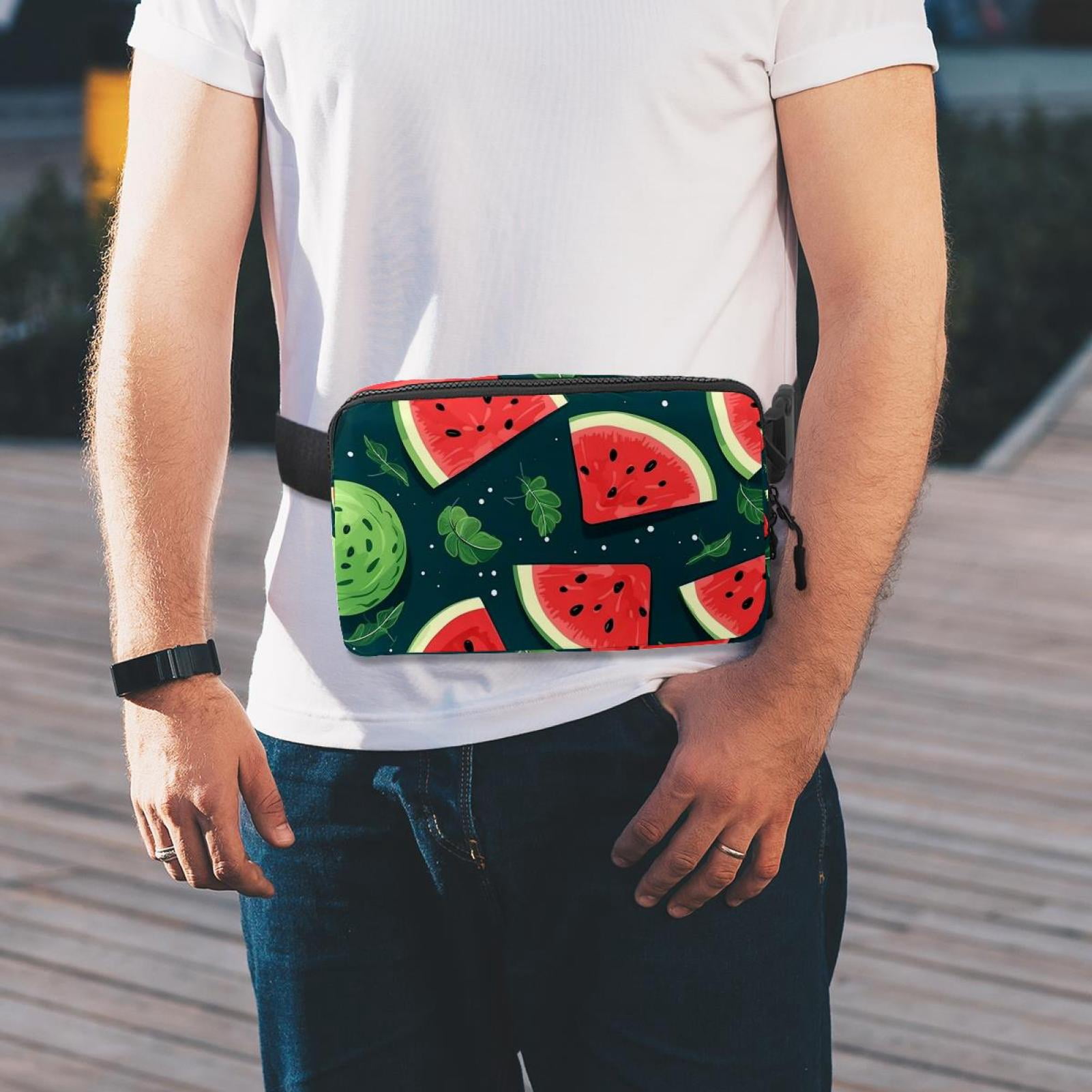 Watermelon Lightweight Running Belt Waist Bag with Extension Strap and Money Belt - Unisex