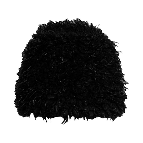 iHPH7 Fluffy Hat Winter Beanie Snow Hats for Women Warm Hats for Women Cute Beanie Winter Hats for Women Fuzzy Beanie Black 1 One Size