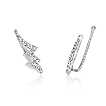 925 Sterling Silver Earrings With 0.15 Carat Diamond Rare Gift Handmade Jewelry