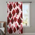 thumbnail image 3 of Red Geometric Moroccan Sheer Curtains 63 Inches Long, Abstract Art Red Ombre Modern Light Filering Curtains, Breathable Simi Curtain Privacy Drapes for Living Room Bedroom Window Treatment, 3 of 9