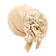 thumbnail image 3 of ZDNIXIAN Soft Stretch Turban Head Wrap with Side Ruffled Flower and Ribbon Decor Color Full Hair Cover Lightweight Fashion Headscarf for Daily Casual Occasions, 3 of 4