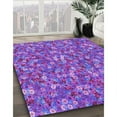 thumbnail image 3 of Ahgly Company Machine Washable Indoor Square Transitional Purple Mimosa Purple Area Rugs, 6' Square, 3 of 7