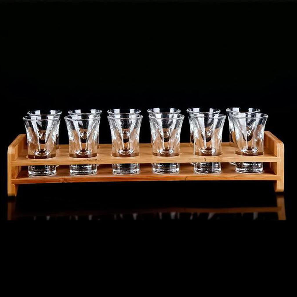 2x Shot Glass Wine Cups Rack Stand Holder Party Supplies 7/12 Holes Random 