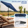 thumbnail image 5 of Autlaycil 9ft Outdoor Patio Umbrellas 6 Ribs with Tilt and Crank Patio Table Umbrella, for Patio Garden and Poolside, Navy Blue, 5 of 7