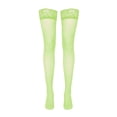 thumbnail image 4 of HXWCHs Sheer Over The Knee Stockings with Lace top Thin Stretchable Comfortable Nylon Blend Thigh High Socks One Size Green, 4 of 5