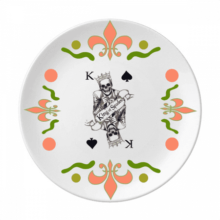 

Gambling Utensils Playing Cards Pattern Flower Ceramics Plate Tableware Dinner Dish
