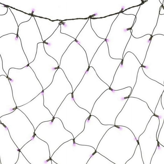 LED Prelit Halloween Net Lights, Purple - 100 Count