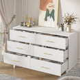thumbnail image 3 of Fluted 6 Drawers Dresser, Wide Modern Chest of Drawers, 6 Drawer Double Dresser, 3 of 12