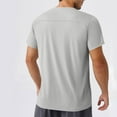 thumbnail image 4 of Coorders George Mens Lightweight Workout Tops, Relaxed Stretch Short Sleeve Shirt Big and Tall Mens Summer, Gray, Size L, 4 of 8
