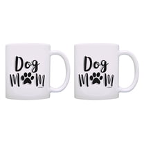 ThisWear Cute Dog Themed Gifts for Women Dog Mom Mug Dog Mom Cups 11 ounce 2 Pack Coffee Mugs Black & White