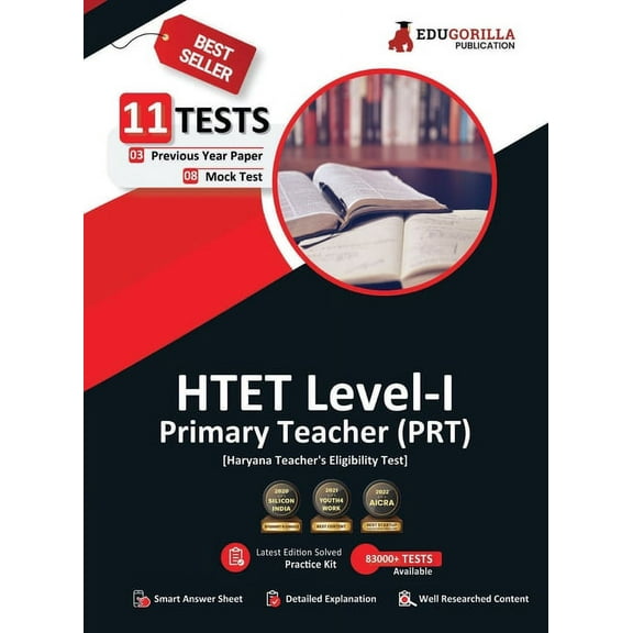 HTET Level-I Exam 2023 (English Edition) - Haryana Primary Teacher (PRT) - 8 Mock Tests and 3 Previous Year Papers (1600, (Paperback)