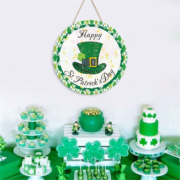 Décorations de la Saint-Patrick pour la Maison 12Inx12 Po Accessoires de Décoration pour la Saint-Patrick Panneau de Porte, Panneau Suspendu en Forme de Clovers pour Fournitures de Fête Décoration Intérieure Extérieure pour Fenêtre Murale