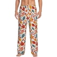 thumbnail image 2 of Lsque Colorful Maple Leaves Print Men's Pajama Pants, Lounge Pant - Comfortable Home Wear,Elastic Waistband, Stylish Design-Large, 2 of 9
