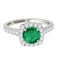 thumbnail image 2 of Mauli Jewels Engagement Rings for Women 1.35 Carat Halo Emerald And Diamond Engagement Ring Crafted 4-prong 14k Solid White Gold, 2 of 6