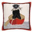 thumbnail image 2 of Peking Handicraft Lab Canoe Hook Pillow, 18 by 18-Inch, Black, 2 of 2