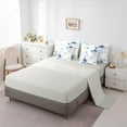 thumbnail image 5 of jejeloiu Country Floral 7-Piece Twin Bedding Sets,Natural Plant Bedding Comforter Set,White Blue Sheet Sets For Adults,Luxury Bedroom Decor Reversible, 5 of 8