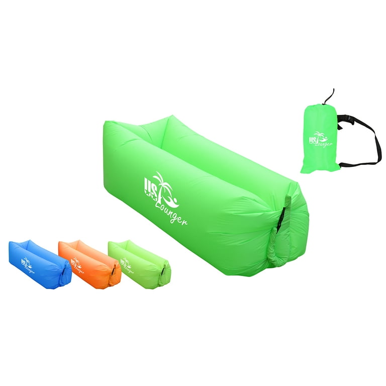 US Lounger Neon Green Fast Inflatable Portable Outdoor or Indoor