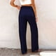 thumbnail image 5 of Pantalones palazzo de lino de cintura alta y pierna ancha para mujer, con cordón y bolsillos, 5 of 6