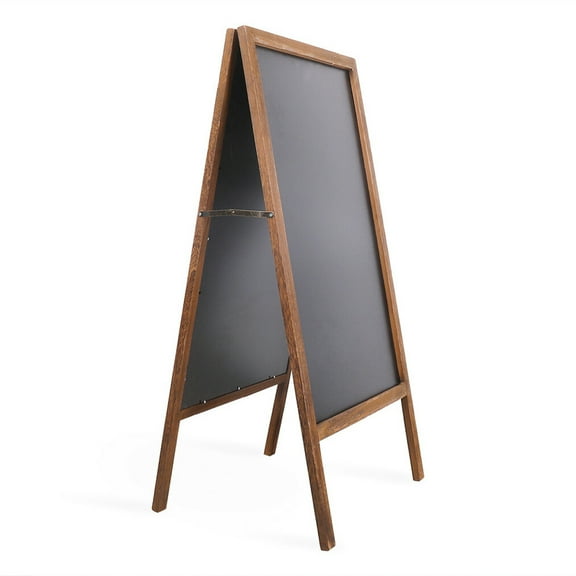 BENJM Extra Large Wooden 43x22 Chalkboard, Double-Sided Sidewalk A Frame Chalkboard Sign, Sturdy Sandwich Board for Restaurant, Business or Wedding,Brown