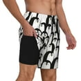 thumbnail image 2 of Balery Cartoon Penguin Bañador para hombre, shorts de playa de secado rápido con entrepierna y forro de compresión-Small, 2 of 6