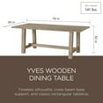 thumbnail image 2 of Maven Lane Yves Rectangular Dining Table w/ 6 Willow Rustic Dining Chairs, Grey, 2 of 12